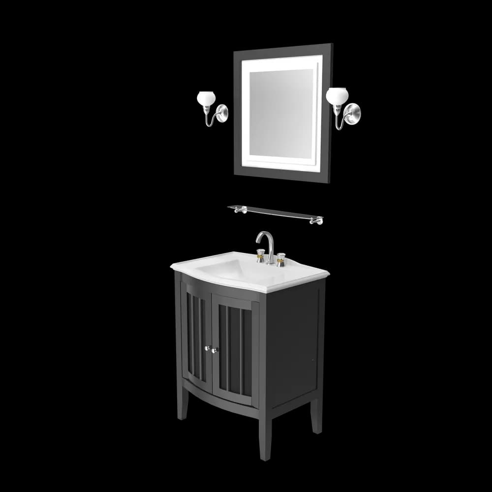 Wooden Bathroom Sink With Mirror 2